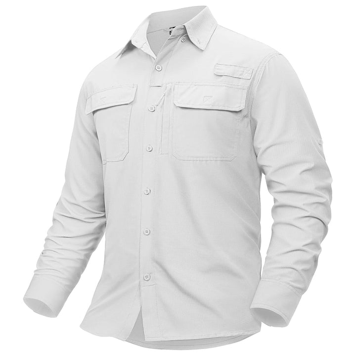 Men's Fishing Shirts UPF50+ Sun Protection Shirts with Zipper Pockets - AT23M3152
