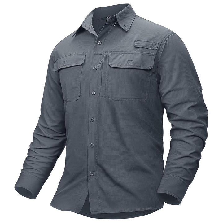 Men's Fishing Shirts UPF50+ Sun Protection Shirts with Zipper Pockets - AT23M3152