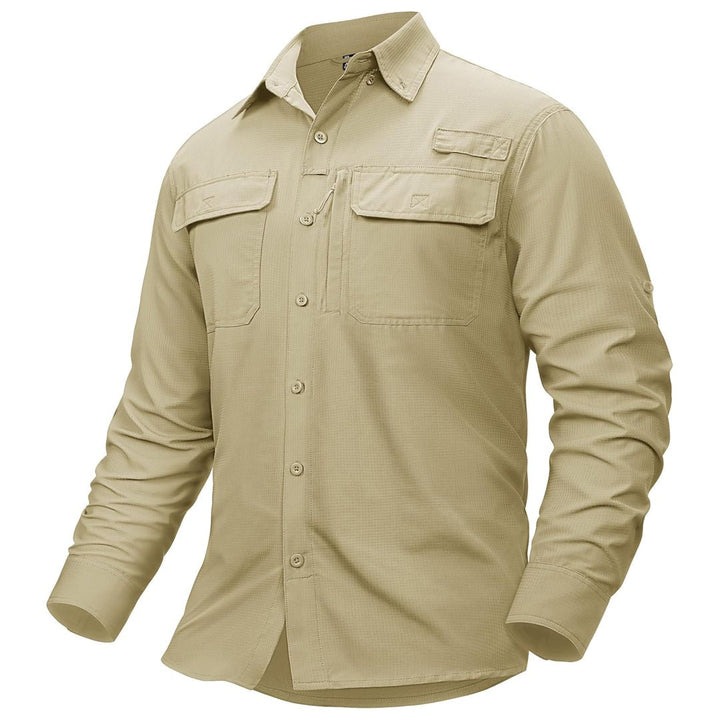 Men's Fishing Shirts UPF50+ Sun Protection Shirts with Zipper Pockets - AT23M3152