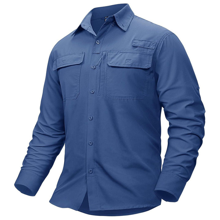 Men's Fishing Shirts UPF50+ Sun Protection Shirts with Zipper Pockets - AT23M3152