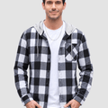 TACVASEN Black Men's Flannel Casual Lightweight Hoodies Jacket