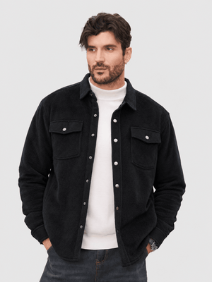 TACVASEN Black Men's Flannel Quilted Lined Winter Jackets