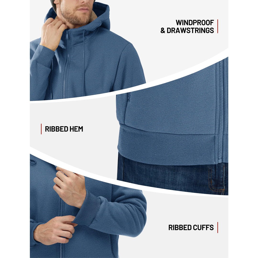 TACVASEN Khaki Men's Fleece Hoodie Jacket Windproof Winter Coats