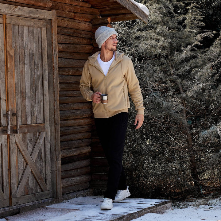 Men's Fleece Hoodie Jacket Windproof Winter Coats - L20M176