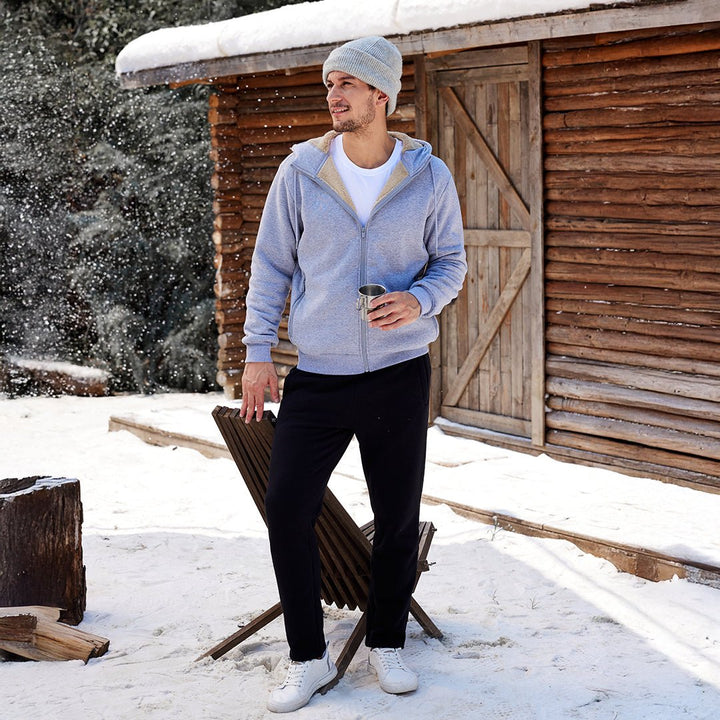 Men's Fleece Hoodie Jacket Windproof Winter Coats - L20M176