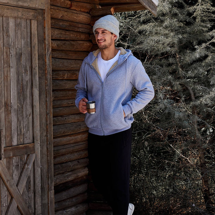 Men's Fleece Hoodie Jacket Windproof Winter Coats - L20M176