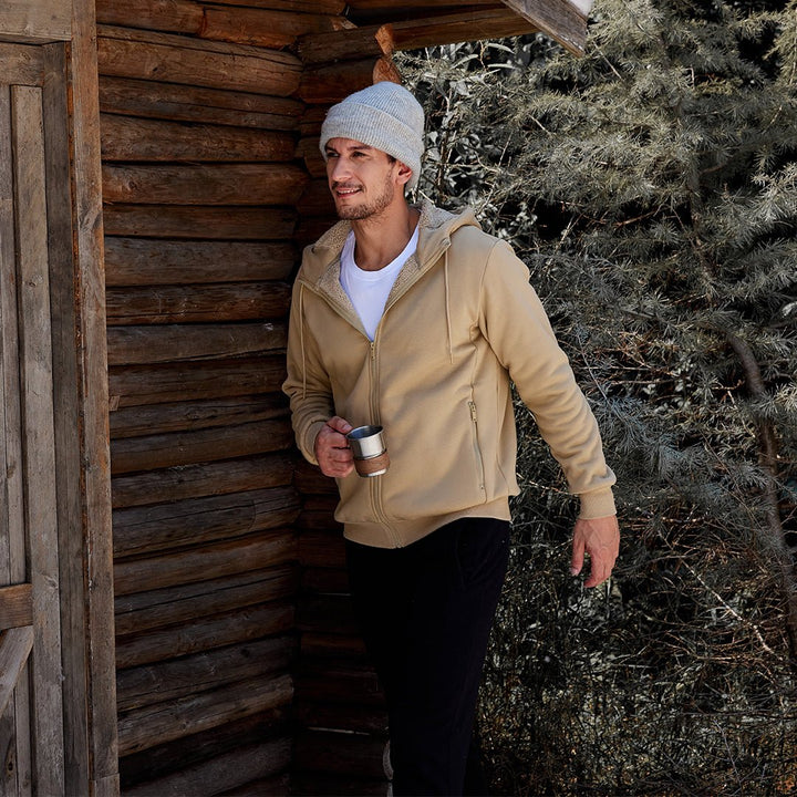 Men's Fleece Hoodie Jacket Windproof Winter Coats - L20M176