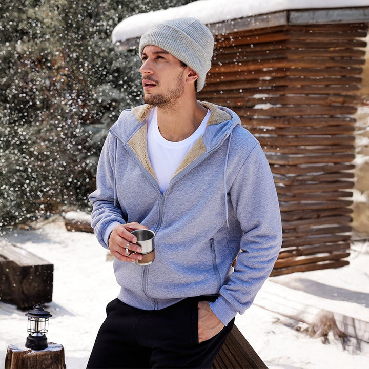 Men's Fleece Hoodie Jacket Windproof Winter Coats - L20M176