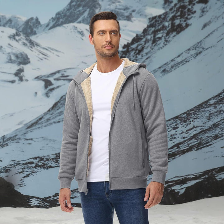 Men's Fleece Hoodie Jacket Windproof Winter Coats - L20M176