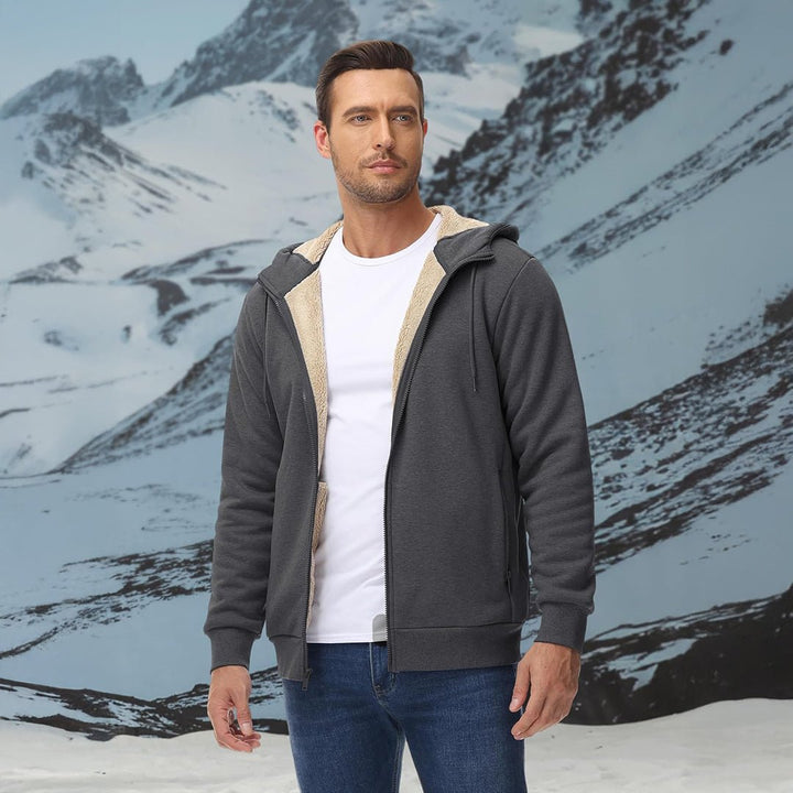 Men's Fleece Hoodie Jacket Windproof Winter Coats - L20M176