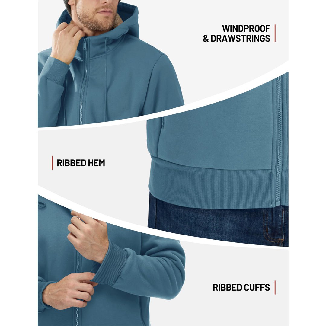TACVASEN Khaki Men's Fleece Hoodie Jacket Windproof Winter Coats