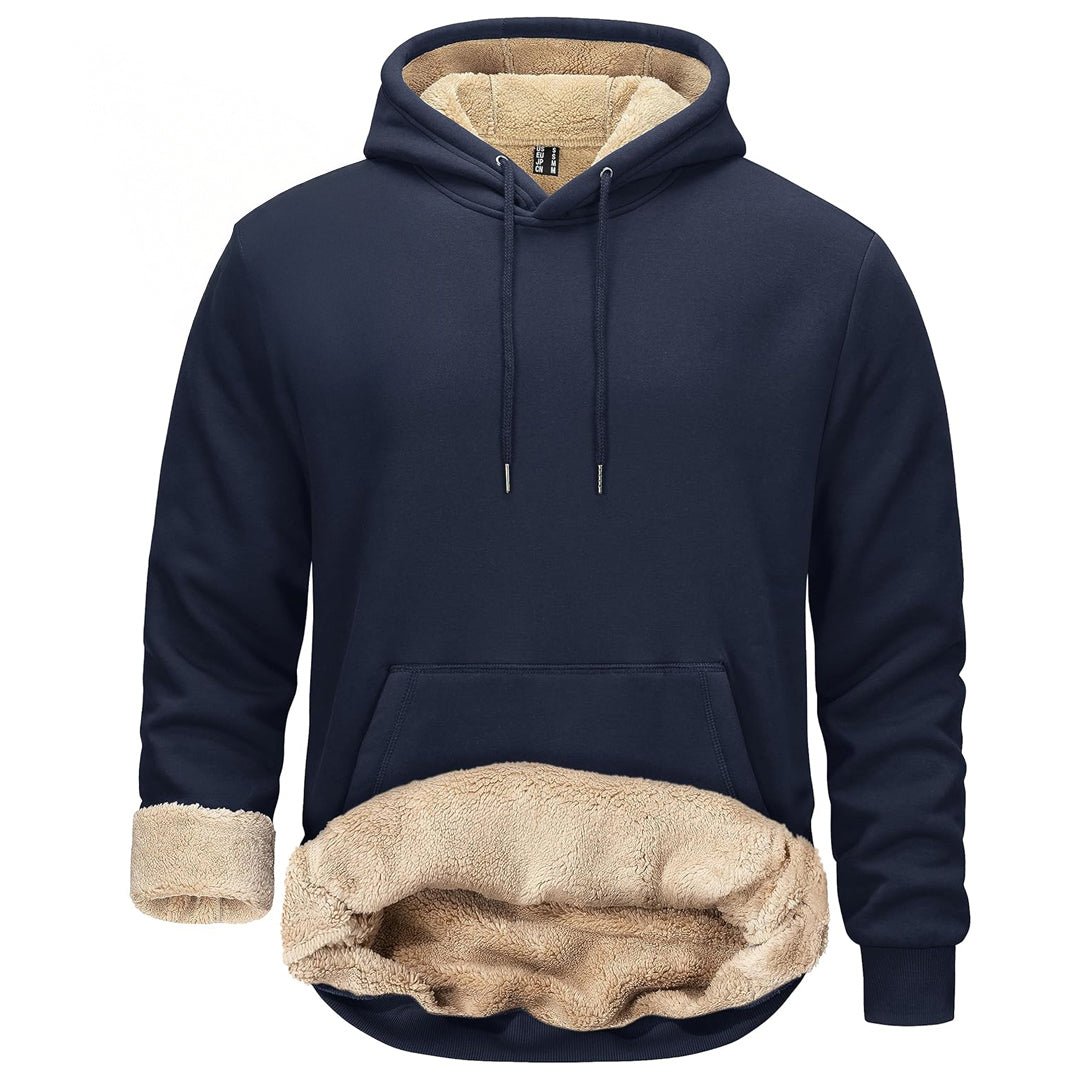 TACVASEN Navy Men's Fleece Hoodie Thick Fleece Lined Sweatshirt