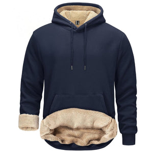 TACVASEN Navy Men's Fleece Hoodie Thick Fleece Lined Sweatshirt
