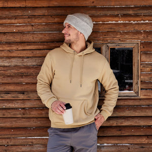 TACVASEN Khaki Men's Fleece Hoodie Thick Fleece Lined Sweatshirt