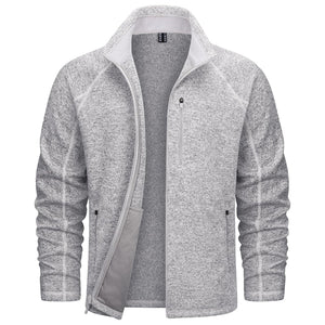 TACVASEN White Fleece Jacket Full Zip Casual Outdoor Wear
