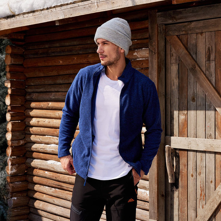 Men’s Fleece Jacket Full Zip Lightweight Warm Casual Coat with Pockets - L22M695