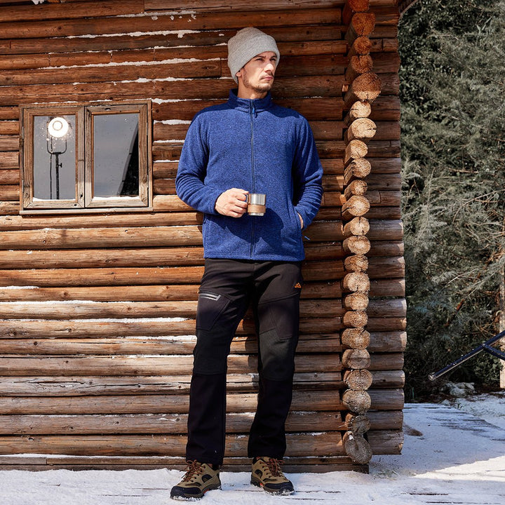 Men’s Fleece Jacket Full Zip Lightweight Warm Casual Coat with Pockets - L22M695