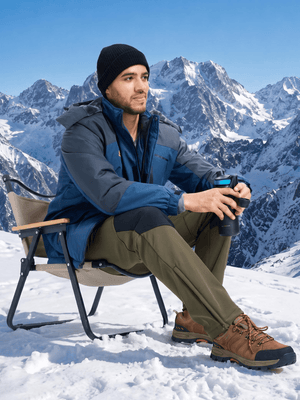 TACVASEN Army Green Men's Fleece Lined Snow Ski Waterproof Pants