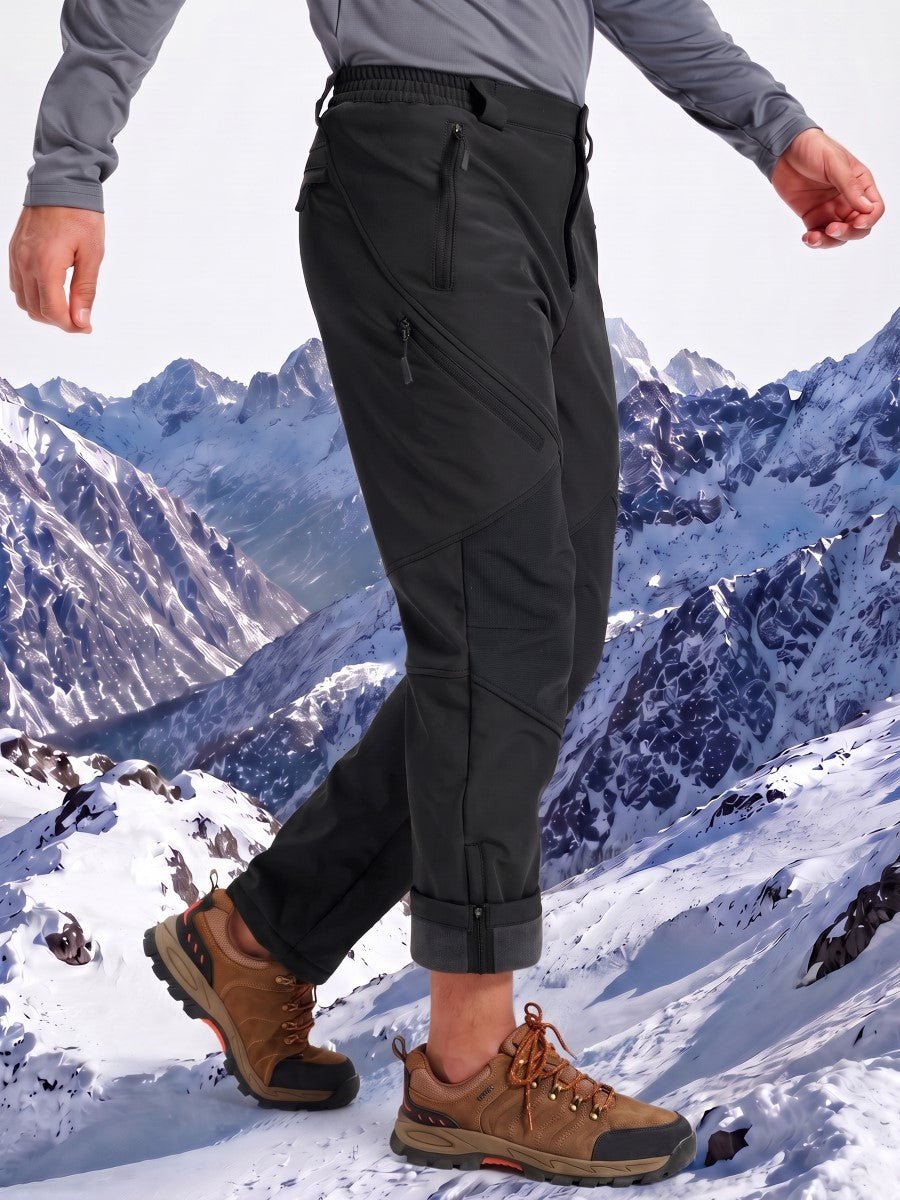 TACVASEN Black Men's Fleece Lined Snow Ski Waterproof Pants