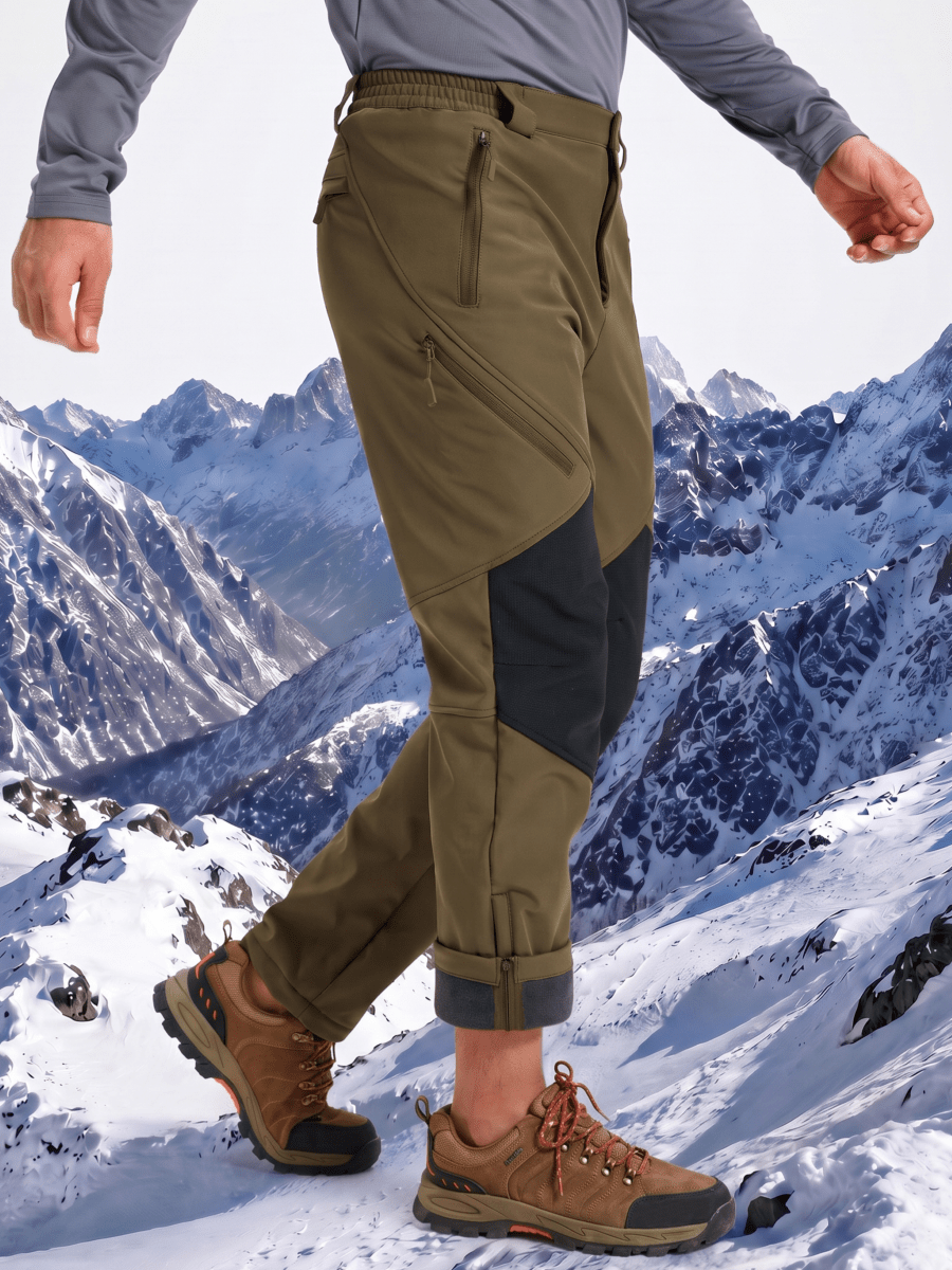 TACVASEN Army Green Men's Fleece Lined Snow Ski Waterproof Pants