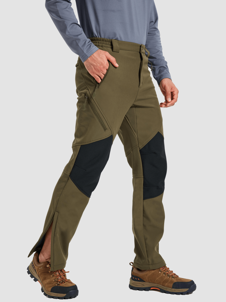 TACVASEN Army Green Men's Fleece Lined Snow Ski Waterproof Pants
