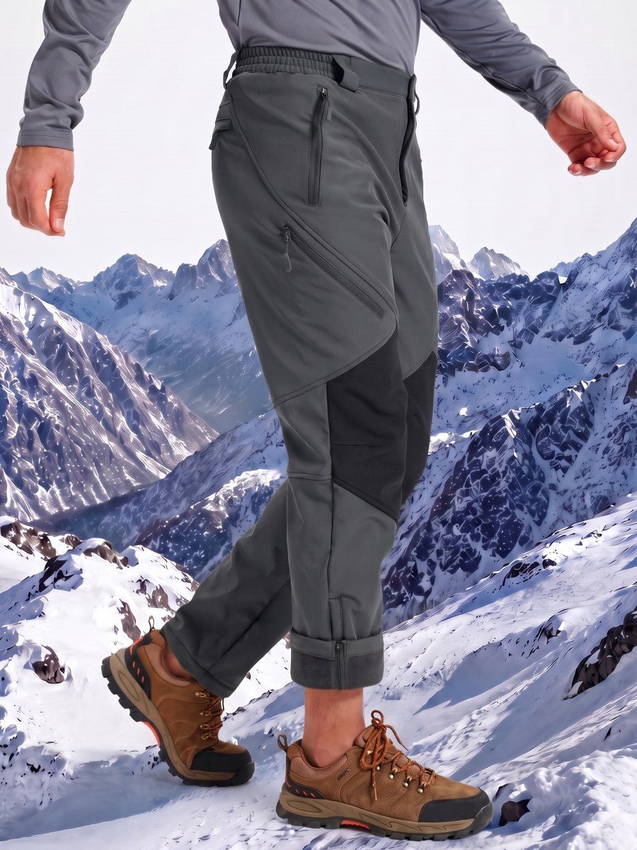 TACVASEN Dark Grey Men's Fleece Lined Snow Ski Waterproof Pants