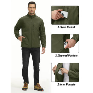 Men's Fleece Lined Softshell Waterproof Outdoor Jackets - H22M688D