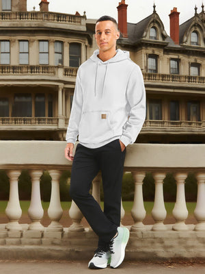 TACVASEN White Men's Fleece Lined Sweatshirt Hoodies