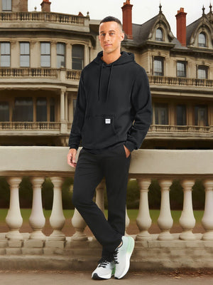 TACVASEN Black Men's Fleece Lined Sweatshirt Hoodies
