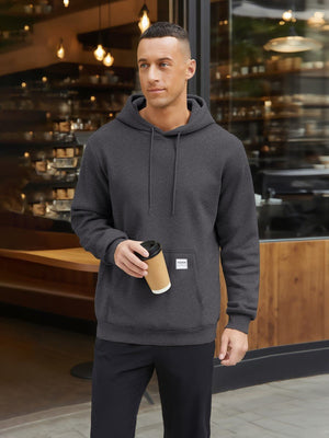 TACVASEN Dark Grey Men's Fleece Lined Sweatshirt Hoodies