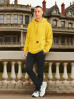 TACVASEN Yellow Men's Fleece Lined Sweatshirt Hoodies