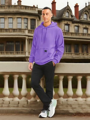 TACVASEN Light Purple Men's Fleece Lined Sweatshirt Hoodies