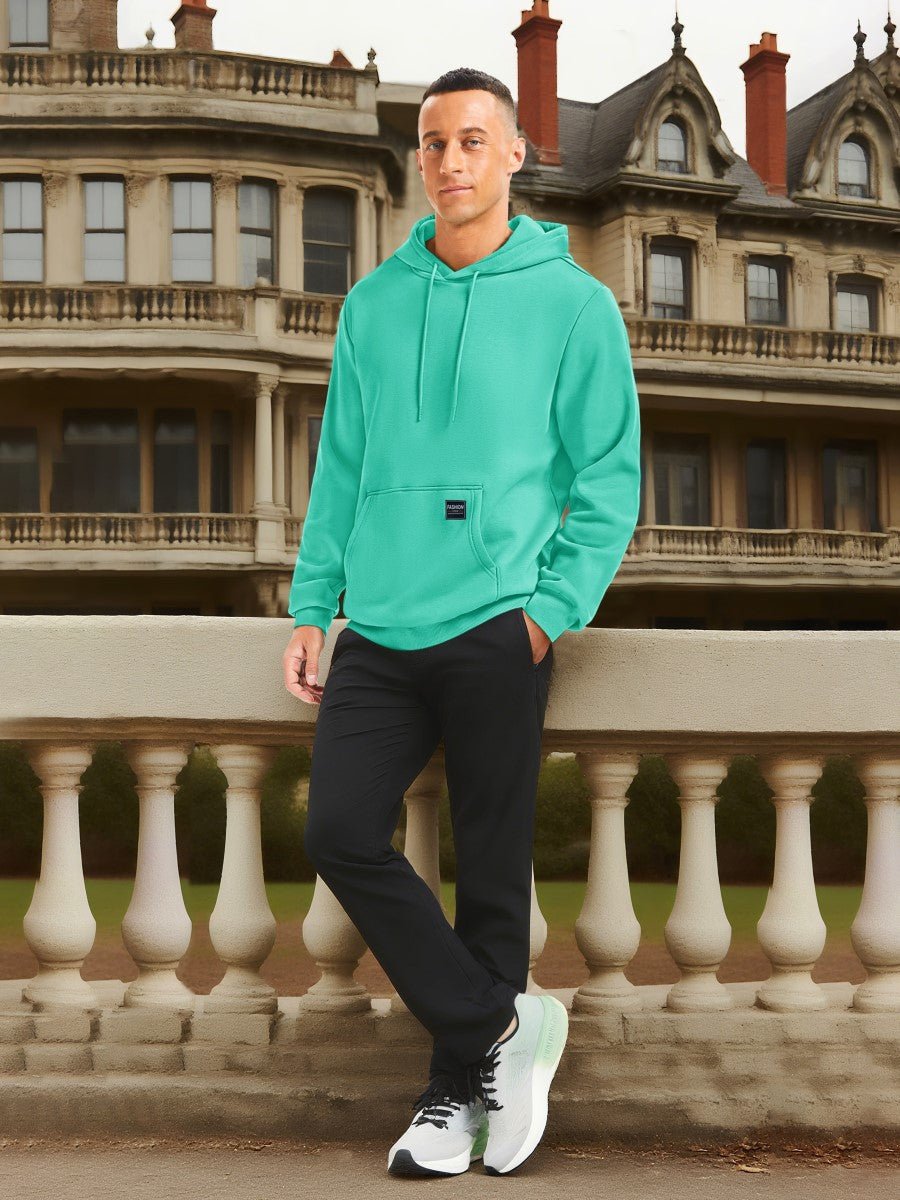 TACVASEN Mint Green Men's Fleece Lined Sweatshirt Hoodies