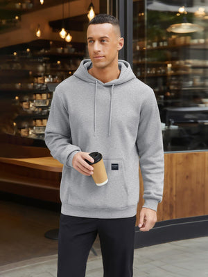 TACVASEN Light Grey Men's Fleece Lined Sweatshirt Hoodies