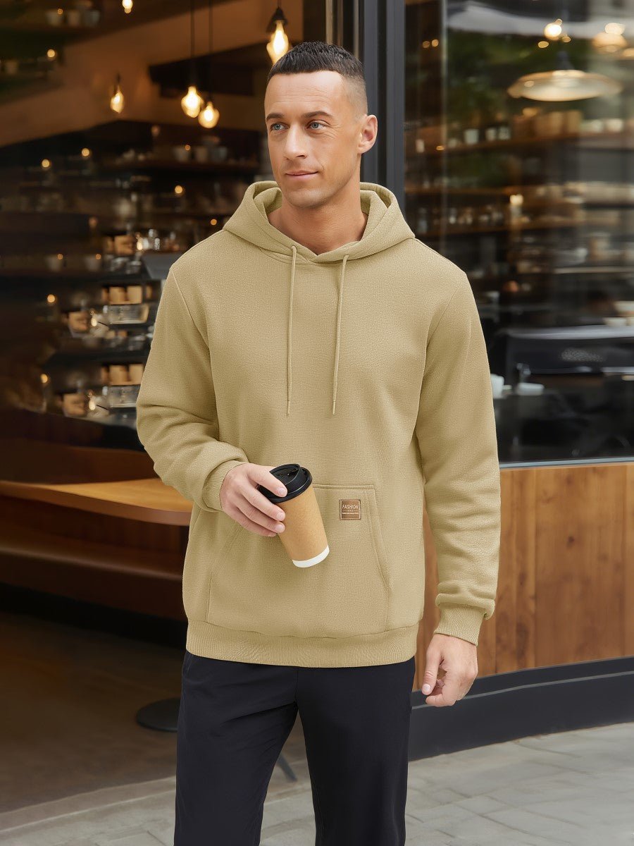 TACVASEN Khaki Men's Fleece Lined Sweatshirt Hoodies