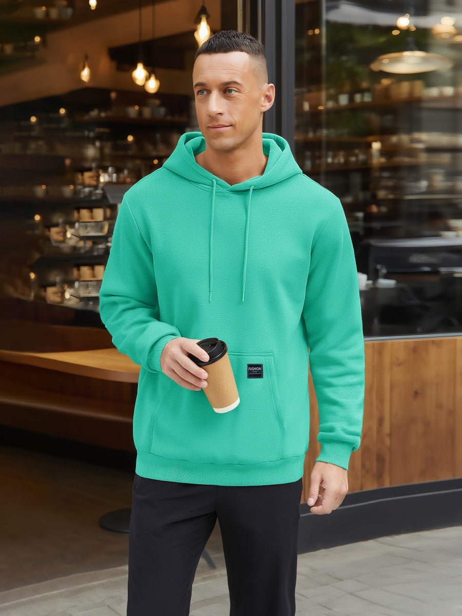 TACVASEN Mint Green Men's Fleece Lined Sweatshirt Hoodies