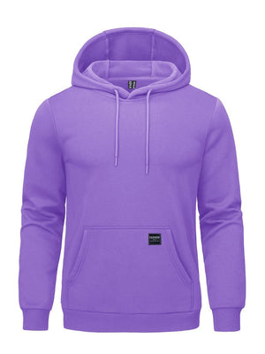 TACVASEN Light Purple Men's Fleece Lined Sweatshirt Hoodies