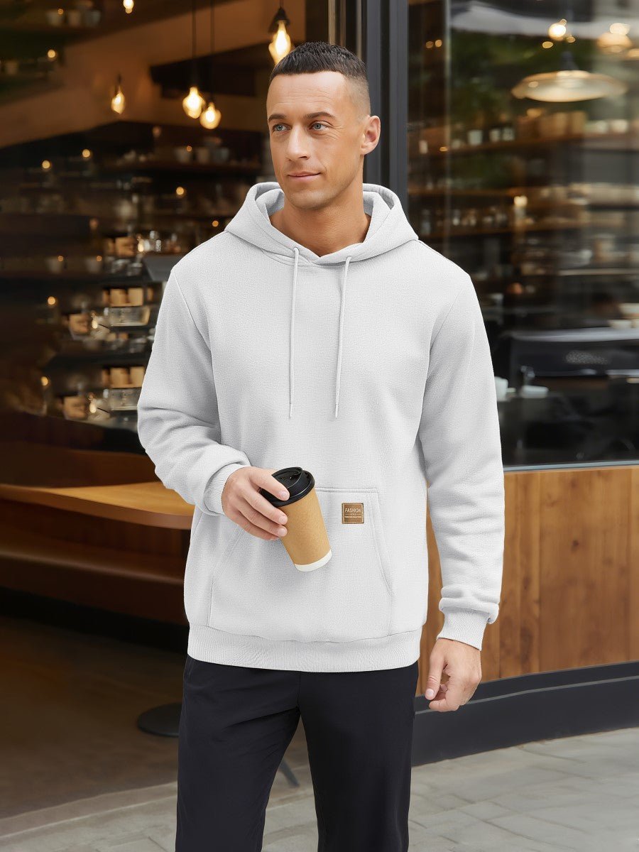 TACVASEN White Men's Fleece Lined Sweatshirt Hoodies