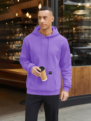 TACVASEN Light Purple Men's Fleece Lined Sweatshirt Hoodies