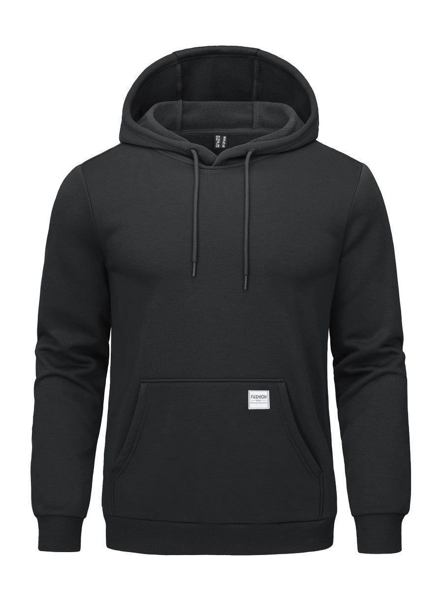 TACVASEN Black Men's Fleece Lined Sweatshirt Hoodies
