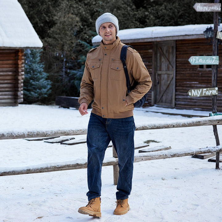 Men's Fleece Lined Tactical Bomber Jacket - 9932D