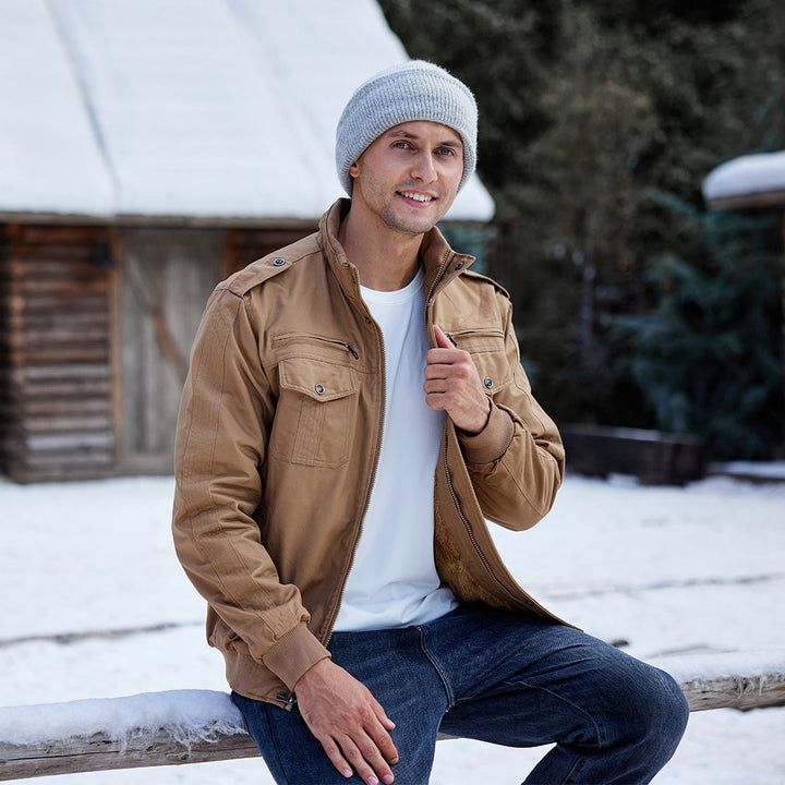 Men's Fleece Lined Tactical Bomber Jacket - 9932D