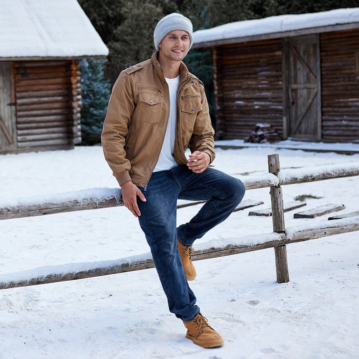 Men's Fleece Lined Tactical Bomber Jacket - 9932D