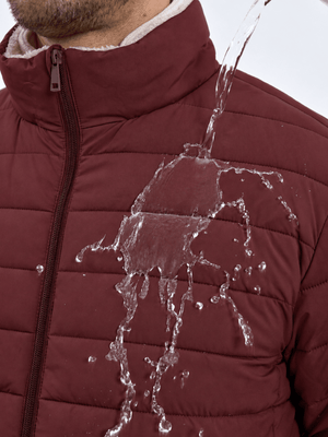 TACVASEN Vintage Red Men's Fleece Lined Water Resistant Puffy Coat
