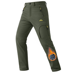 TACVASEN Khaki Insulated Fleece Lined Outdoor Snow Pants