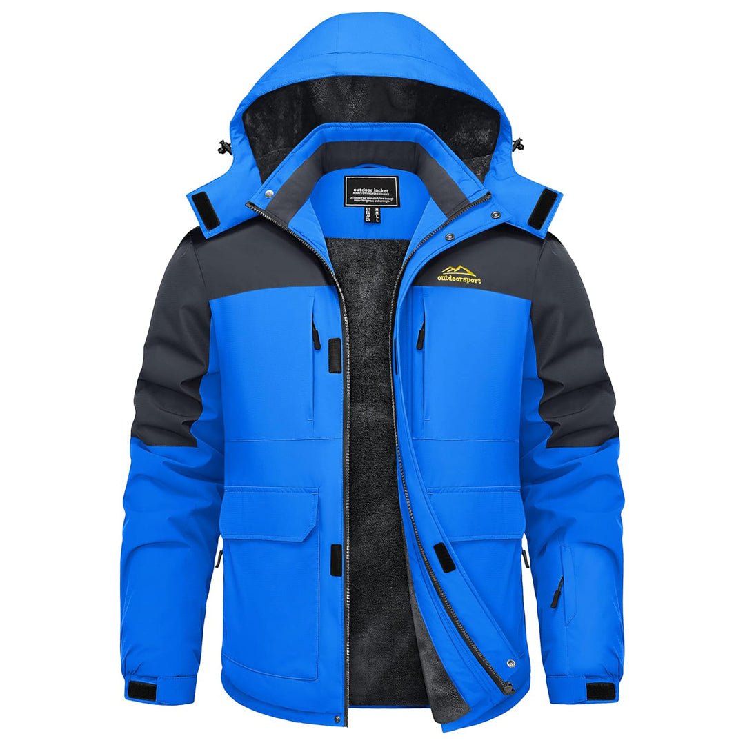 TACVASEN Blue Grey Fleece Lined Waterproof Winter Ski Jacket