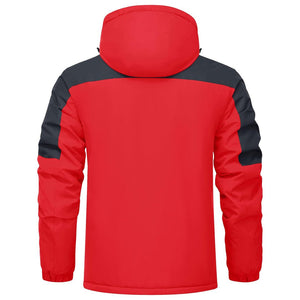 TACVASEN Red Grey Fleece Lined Waterproof Winter Ski Jacket