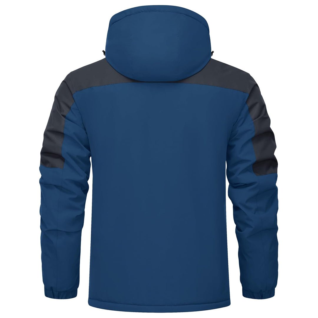 TACVASEN Navy Grey Fleece Lined Waterproof Winter Ski Jacket
