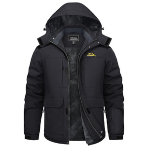 TACVASEN Black Fleece Lined Waterproof Winter Ski Jacket