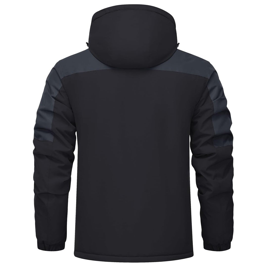 TACVASEN Red Grey Fleece Lined Waterproof Winter Ski Jacket